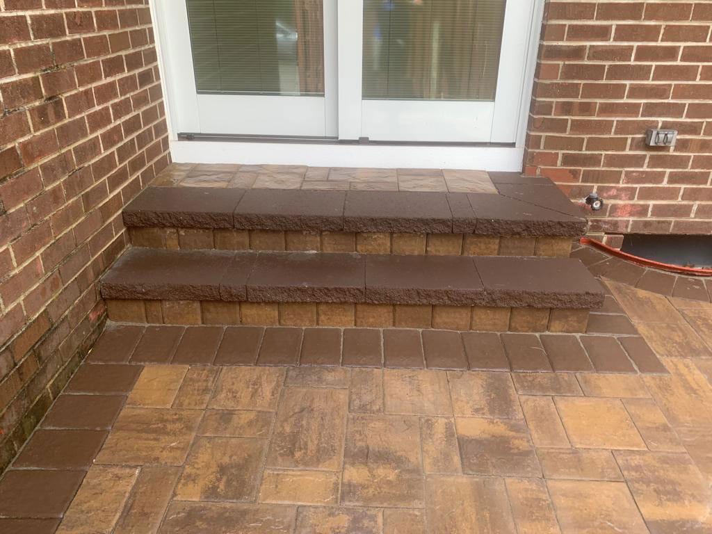 Brick front porch steps